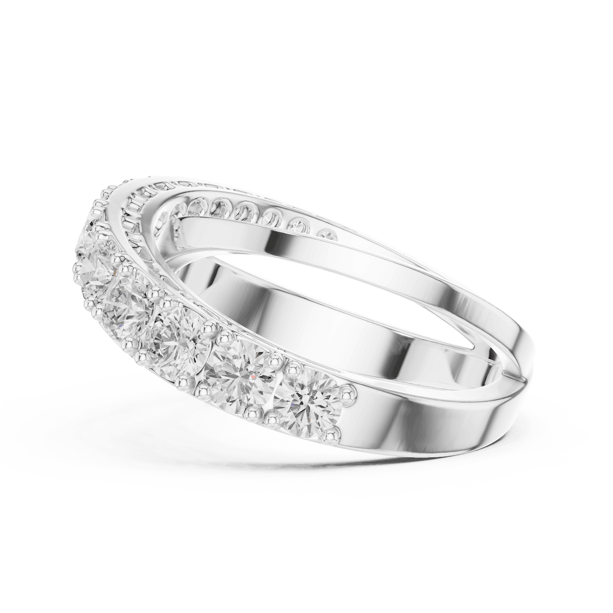 Criss Cross Diamond Band Ring