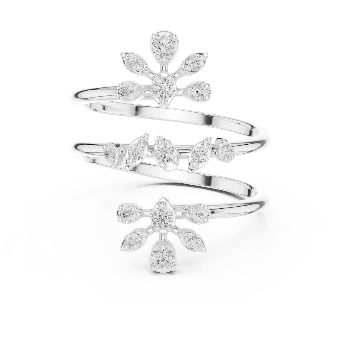 Diamond floral hoop earrings featuring sparkling flower-shaped diamond clusters on sleek polished hoops by Aortas Jewels.