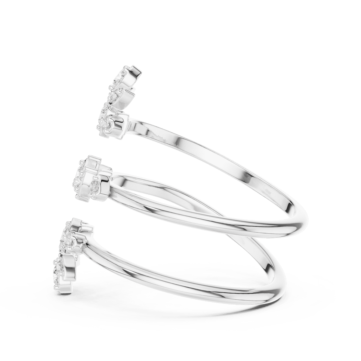Diamond floral hoop earrings featuring sparkling flower-shaped diamond clusters on sleek polished hoops by Aortas Jewels.