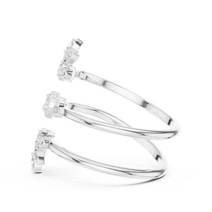 Diamond floral hoop earrings featuring sparkling flower-shaped diamond clusters on sleek polished hoops by Aortas Jewels.