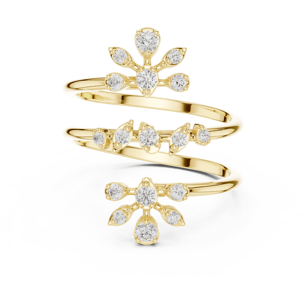 Diamond floral hoop earrings featuring sparkling flower-shaped diamond clusters on sleek polished hoops by Aortas Jewels.