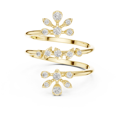 Diamond floral hoop earrings featuring sparkling flower-shaped diamond clusters on sleek polished hoops by Aortas Jewels.