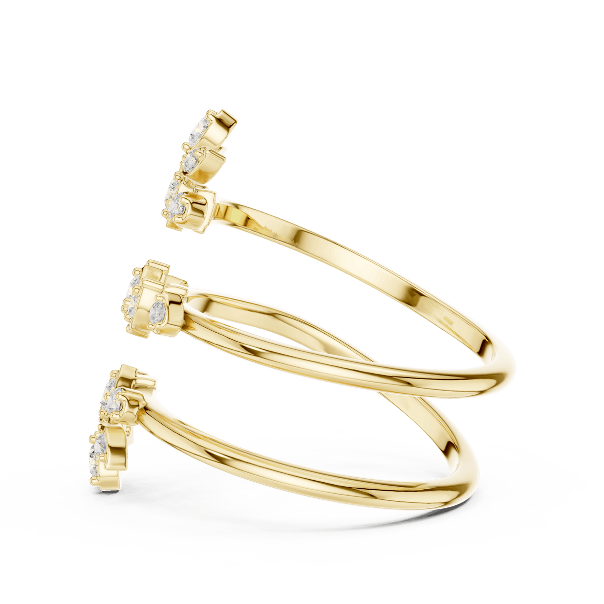 Diamond floral hoop earrings featuring sparkling flower-shaped diamond clusters on sleek polished hoops by Aortas Jewels.