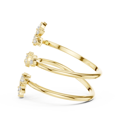 Diamond floral hoop earrings featuring sparkling flower-shaped diamond clusters on sleek polished hoops by Aortas Jewels.