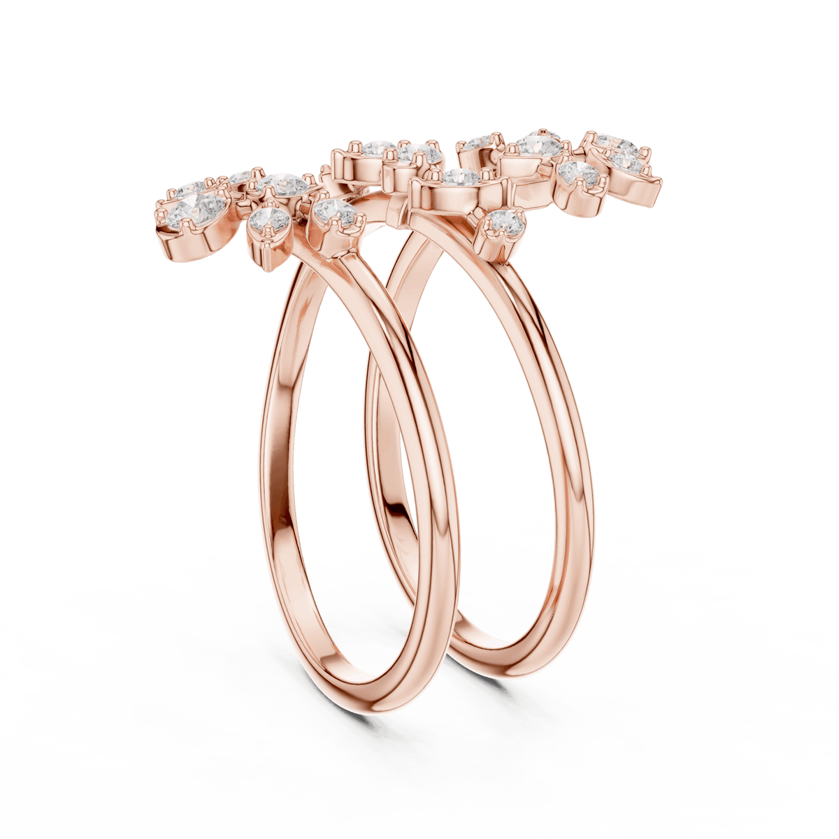 Diamond floral hoop earrings featuring sparkling flower-shaped diamond clusters on sleek polished hoops by Aortas Jewels.