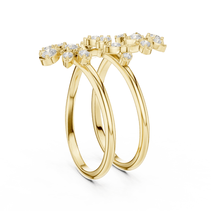 Diamond floral hoop earrings featuring sparkling flower-shaped diamond clusters on sleek polished hoops by Aortas Jewels.