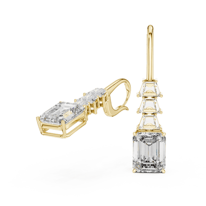 Emerald Cut Diamond Drop Earrings Aortas Diamond Jewels