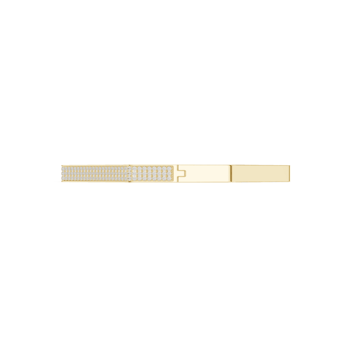 Geometric diamond bangle bracelet featuring a sleek octagonal design with a pavé-set diamond accent panel and polished finish by Aortas Jewels.