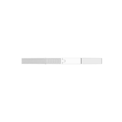 Geometric diamond bangle bracelet featuring a sleek octagonal design with a pavé-set diamond accent panel and polished finish by Aortas Jewels.