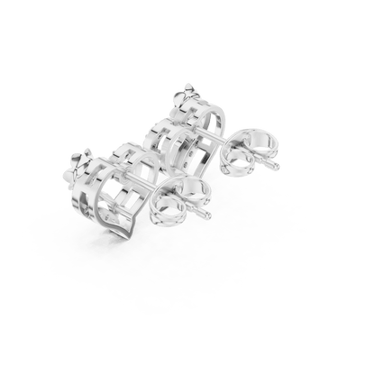 Heart diamond stud earrings featuring an elegant open-heart design with sparkling stone accents and secure push-back closures by Aortas Jewels.