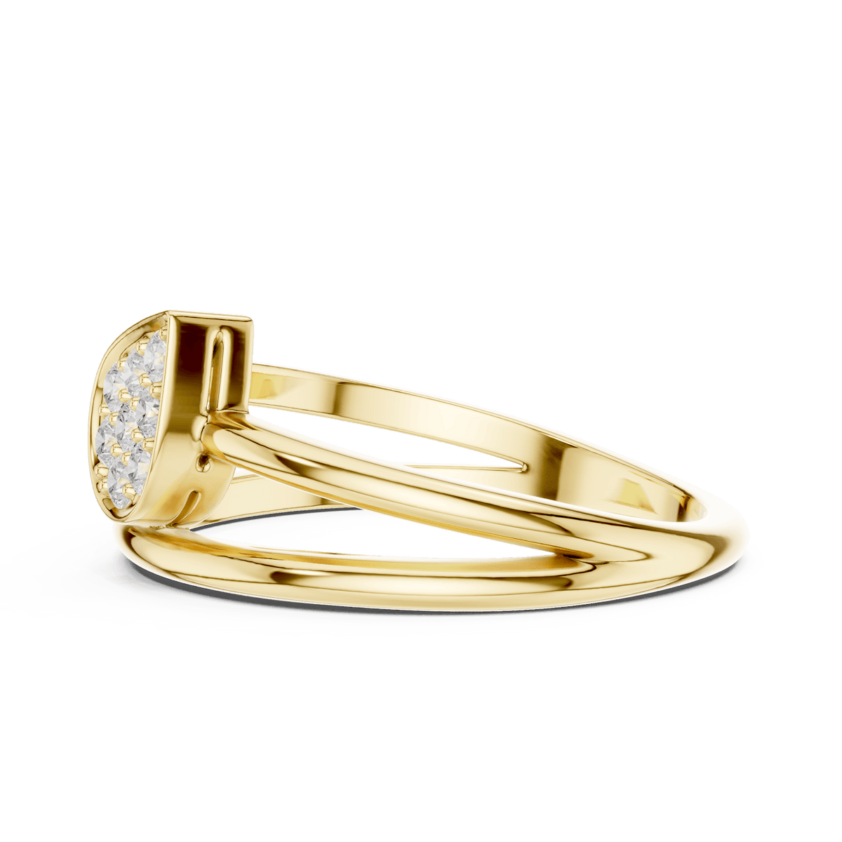 Marquise Cluster Diamond Ring featuring a marquise-shaped cluster of round diamonds on a sleek split-style polished band by Aortas Jewels.