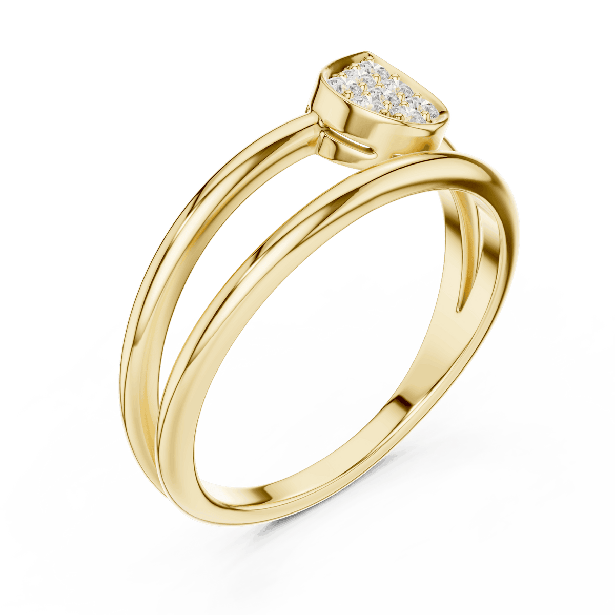 Marquise Cluster Diamond Ring featuring a marquise-shaped cluster of round diamonds on a sleek split-style polished band by Aortas Jewels.