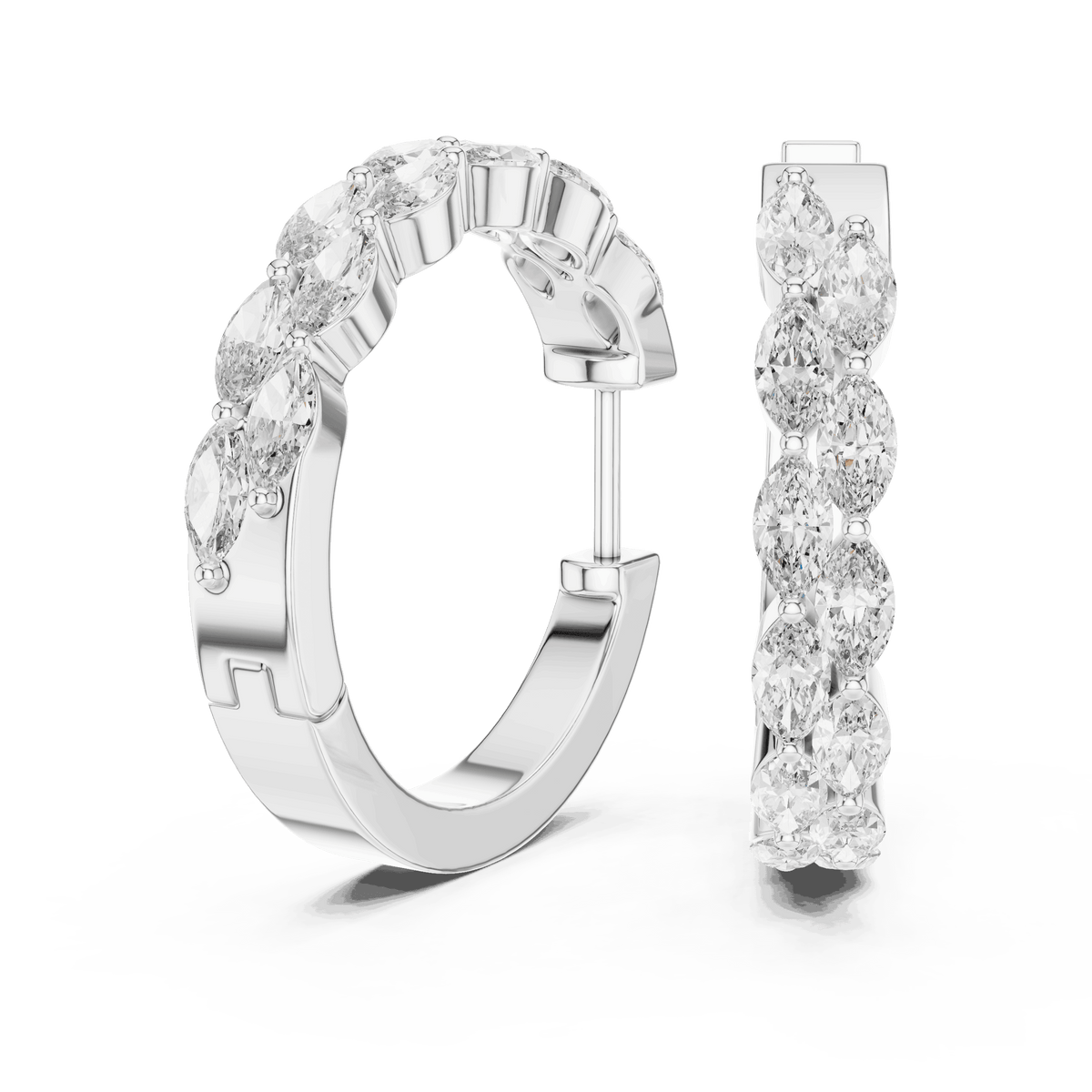 Marquise Diamond Hoop Earrings Aortas Diamond Jewels