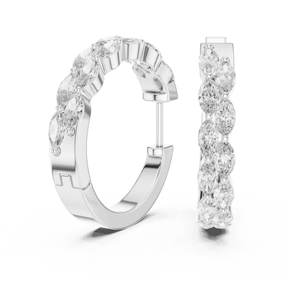 Marquise Diamond Hoop Earrings Aortas Diamond Jewels