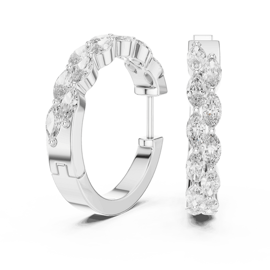 Marquise Diamond Hoop Earrings Aortas Diamond Jewels