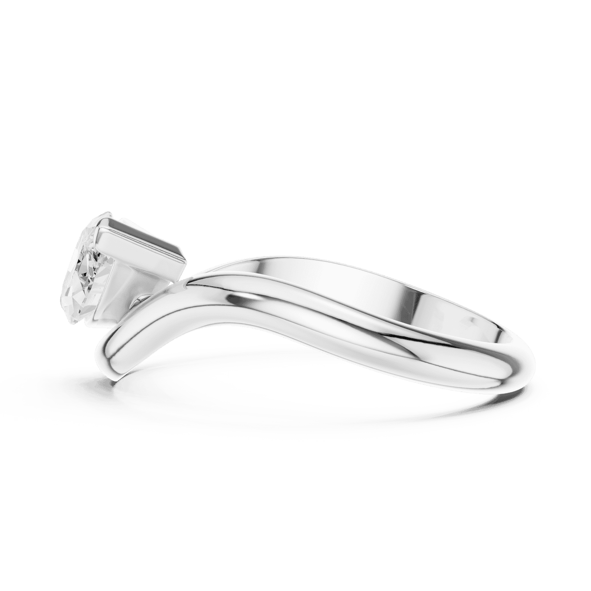 Marquise solitaire diamond ring featuring an elegant marquise-cut center stone on a sleek polished band by Aortas Jewels.
