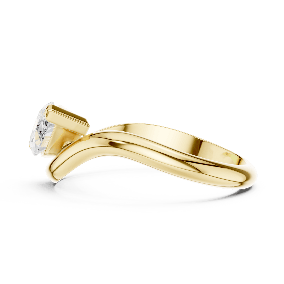 Marquise solitaire diamond ring featuring an elegant marquise-cut center stone on a sleek polished band by Aortas Jewels.