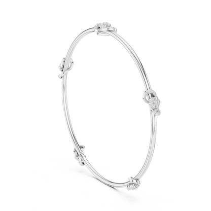 Minimalist Floral Crystal Bangle Bracelet Aortas Diamond Jewels