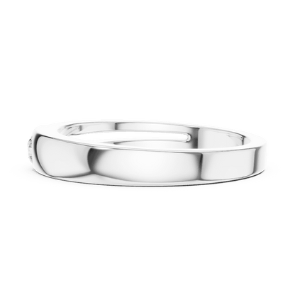 Minimalist solitaire diamond band ring with a sleek polished design and a single sparkling stone by Aortas Jewels.