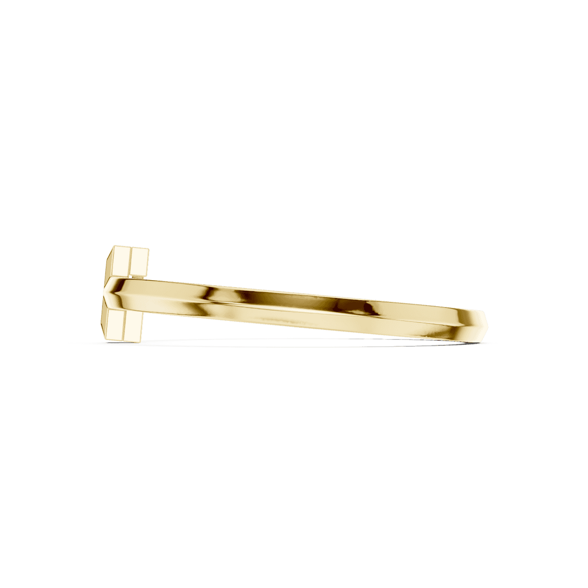 Modern pavé diamond nail bangle featuring a sleek polished nail-inspired design with sparkling pavé-set diamonds by Aortas Jewels.