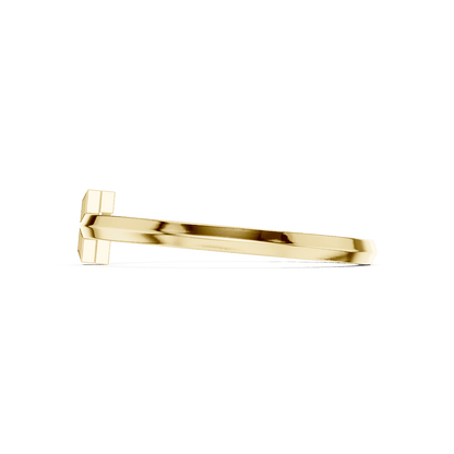 Modern pavé diamond nail bangle featuring a sleek polished nail-inspired design with sparkling pavé-set diamonds by Aortas Jewels.
