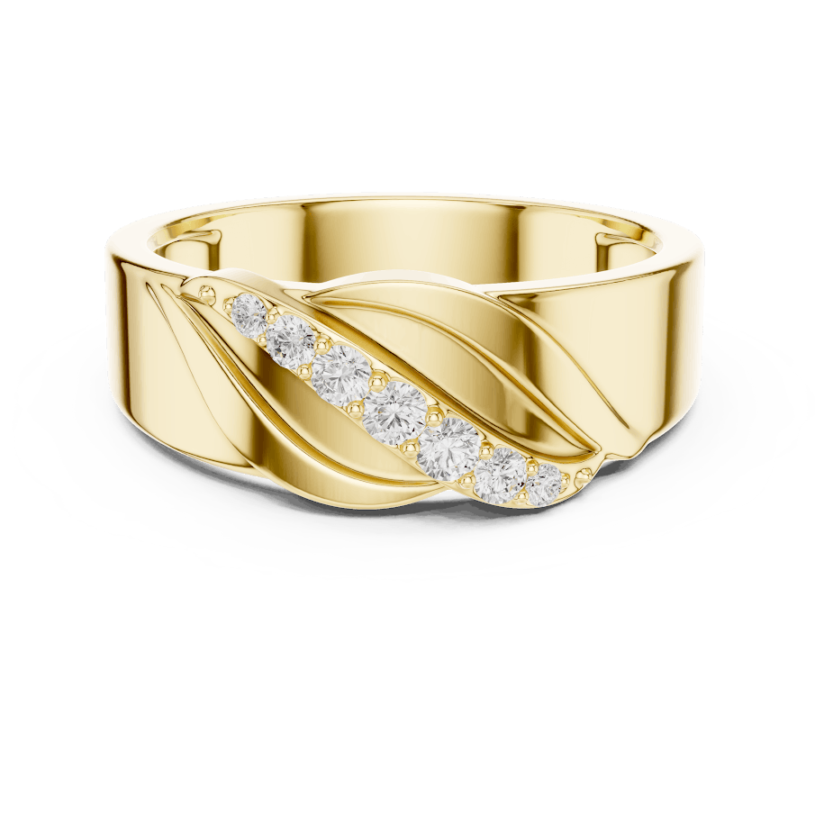 Modern twist solitaire diamond ring featuring a sleek crossover band and sparkling round center stone by Aortas Jewels.