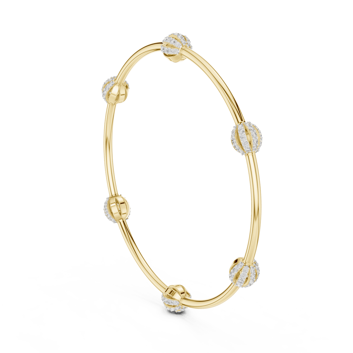 Pavé Crystal Charm Bangle Bracelet Aortas Diamond Jewels