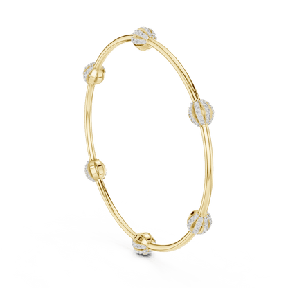 Pavé Crystal Charm Bangle Bracelet Aortas Diamond Jewels