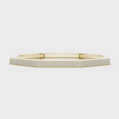 Geometric Diamond Bangle Bracelet