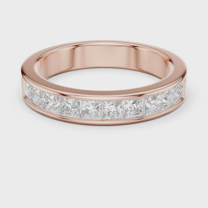 Princess Cut Diamond Channel Band Ring