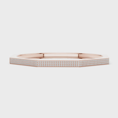 Geometric Diamond Bangle Bracelet