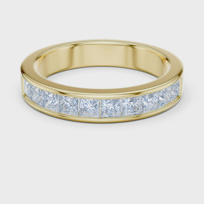 Princess Cut Diamond Channel Band Ring