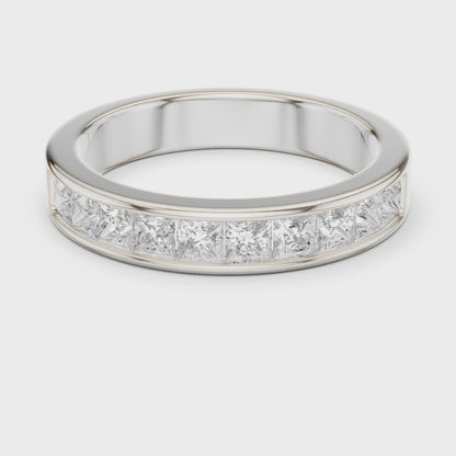 Princess Cut Diamond Channel Band Ring