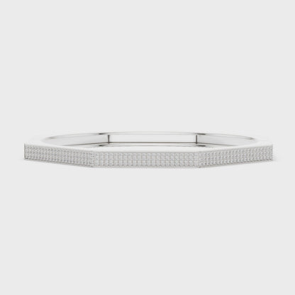 Geometric Diamond Bangle Bracelet