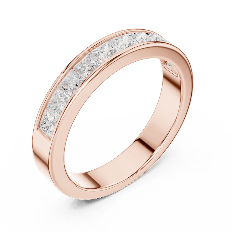 Princess Cut Diamond Channel Band Ring Aortas Diamond Jewels