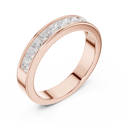 Princess Cut Diamond Channel Band Ring Aortas Diamond Jewels