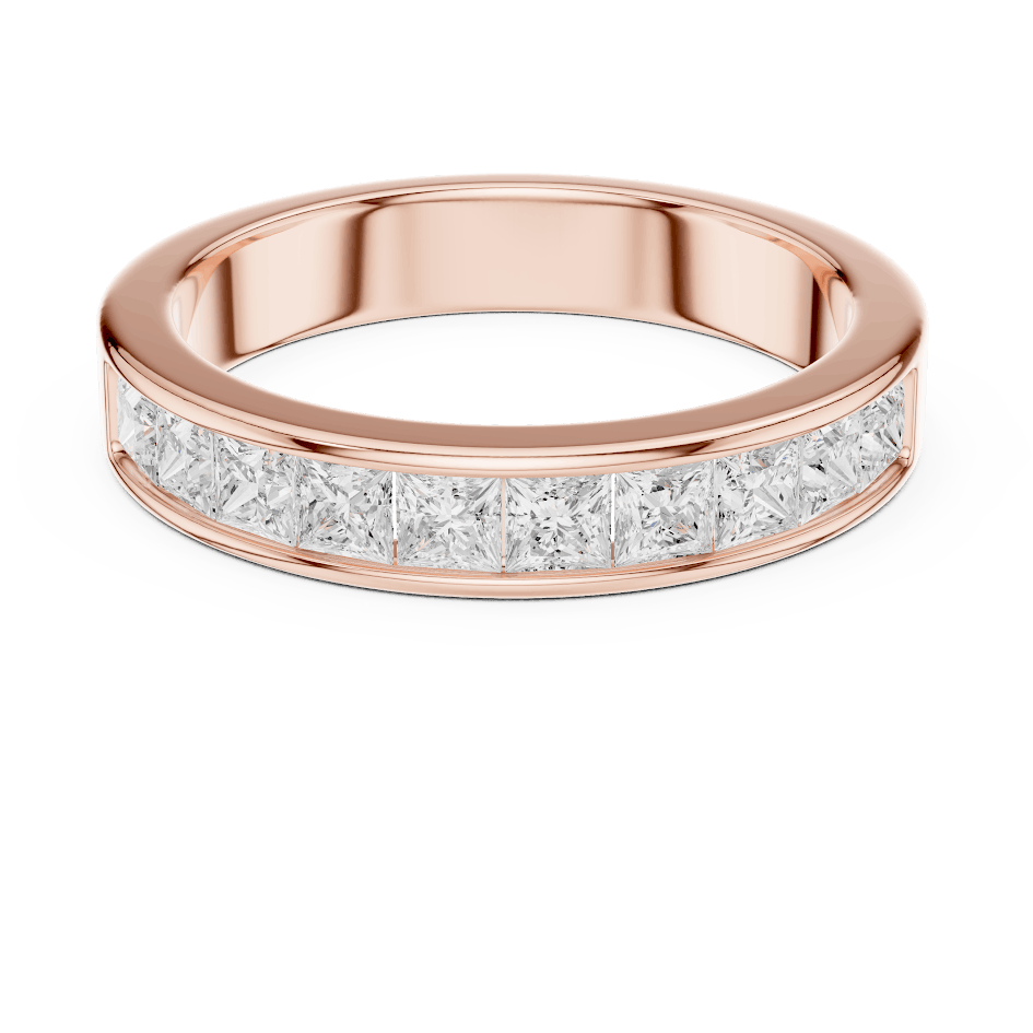 Princess Cut Diamond Channel Band Ring Aortas Diamond Jewels