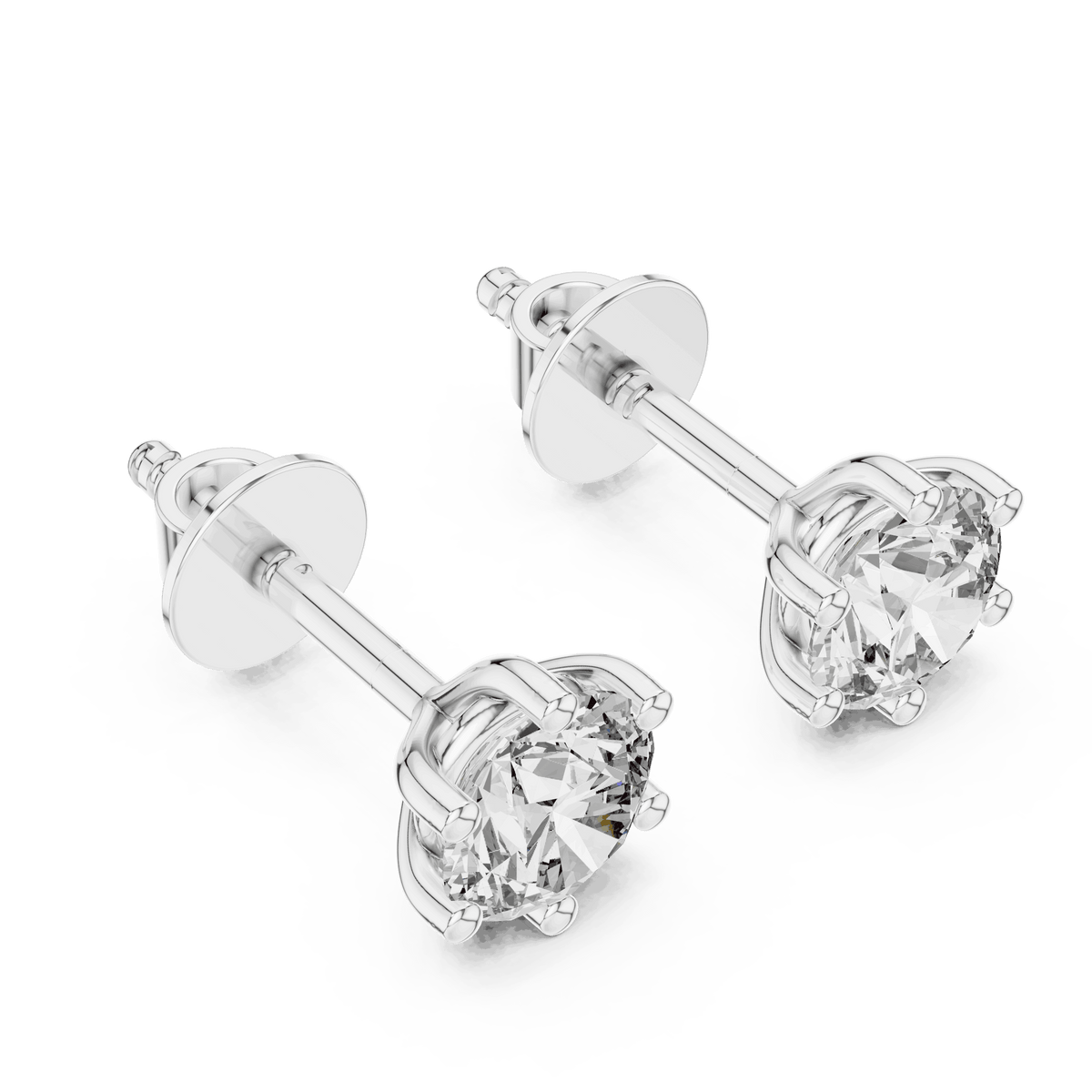 Round Solitaire Diamond Stud Earrings Aortas Diamond Jewels