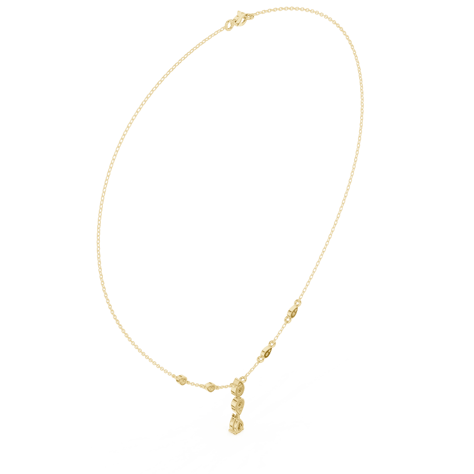 Elegant teardrop diamond pendant necklace with a delicate chain and sparkling accent stones by Aortas Jewels.