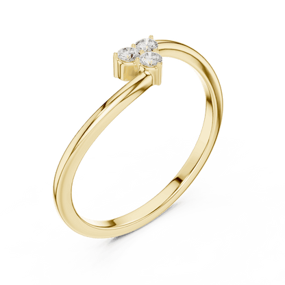 Toi et Moi Diamond Ring featuring two brilliant round stones set side by side on a sleek polished band by Aortas Jewels.