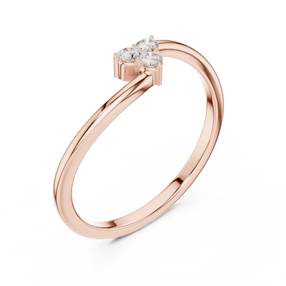 Toi et Moi Diamond Ring featuring two brilliant round stones set side by side on a sleek polished band by Aortas Jewels.