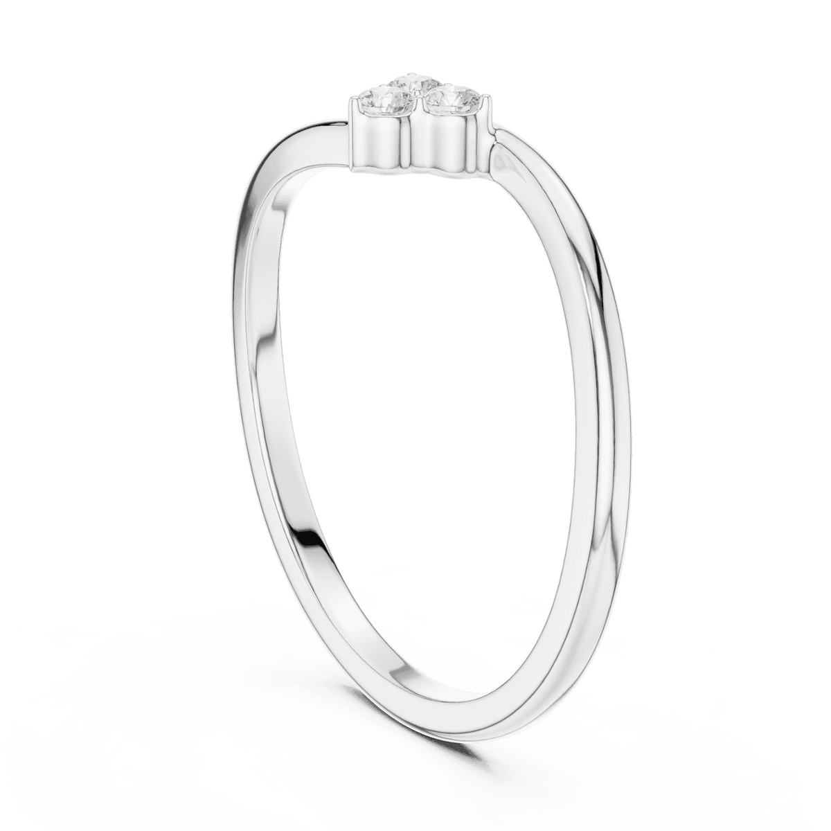 Toi et Moi Diamond Ring featuring two brilliant round stones set side by side on a sleek polished band by Aortas Jewels.