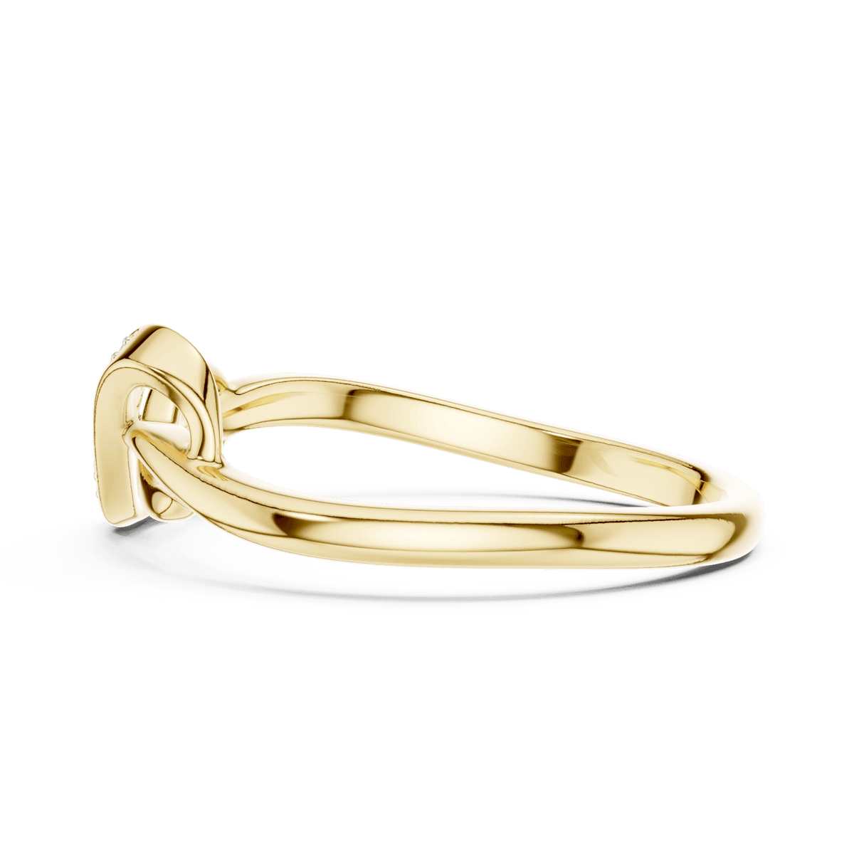Twisted Infinity Diamond Ring featuring an elegant crossover band with sparkling accent stones and a polished finish by Aortas Jewels.