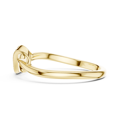 Twisted Infinity Diamond Ring featuring an elegant crossover band with sparkling accent stones and a polished finish by Aortas Jewels.