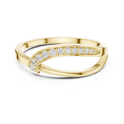 Twisted Pavé Diamond Band Ring featuring a graceful crossover design with sparkling pavé-set diamond accents and a polished finish by Aortas Jewels.