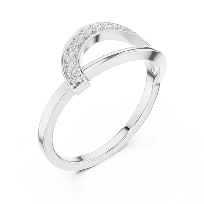 Twisted Pavé Diamond Band Ring featuring a graceful crossover design with sparkling pavé-set diamond accents and a polished finish by Aortas Jewels.
