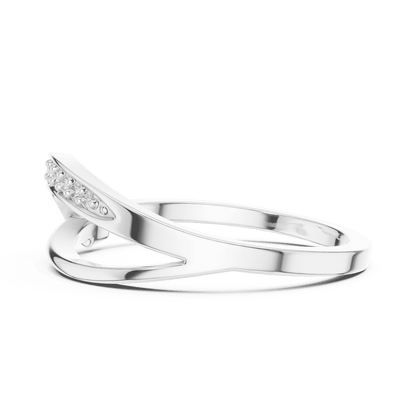 Twisted Pavé Diamond Band Ring featuring a graceful crossover design with sparkling pavé-set diamond accents and a polished finish by Aortas Jewels.