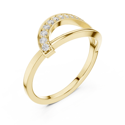 Twisted Pavé Diamond Band Ring featuring a graceful crossover design with sparkling pavé-set diamond accents and a polished finish by Aortas Jewels.