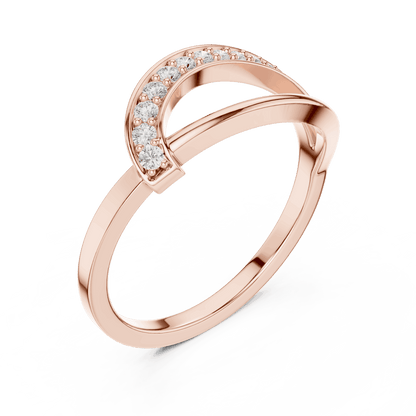 Twisted Pavé Diamond Band Ring featuring a graceful crossover design with sparkling pavé-set diamond accents and a polished finish by Aortas Jewels.