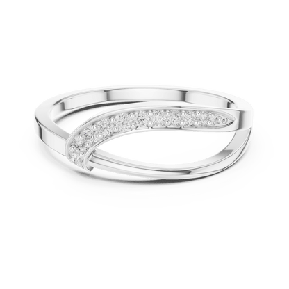 Twisted Pavé Diamond Band Ring featuring a graceful crossover design with sparkling pavé-set diamond accents and a polished finish by Aortas Jewels.